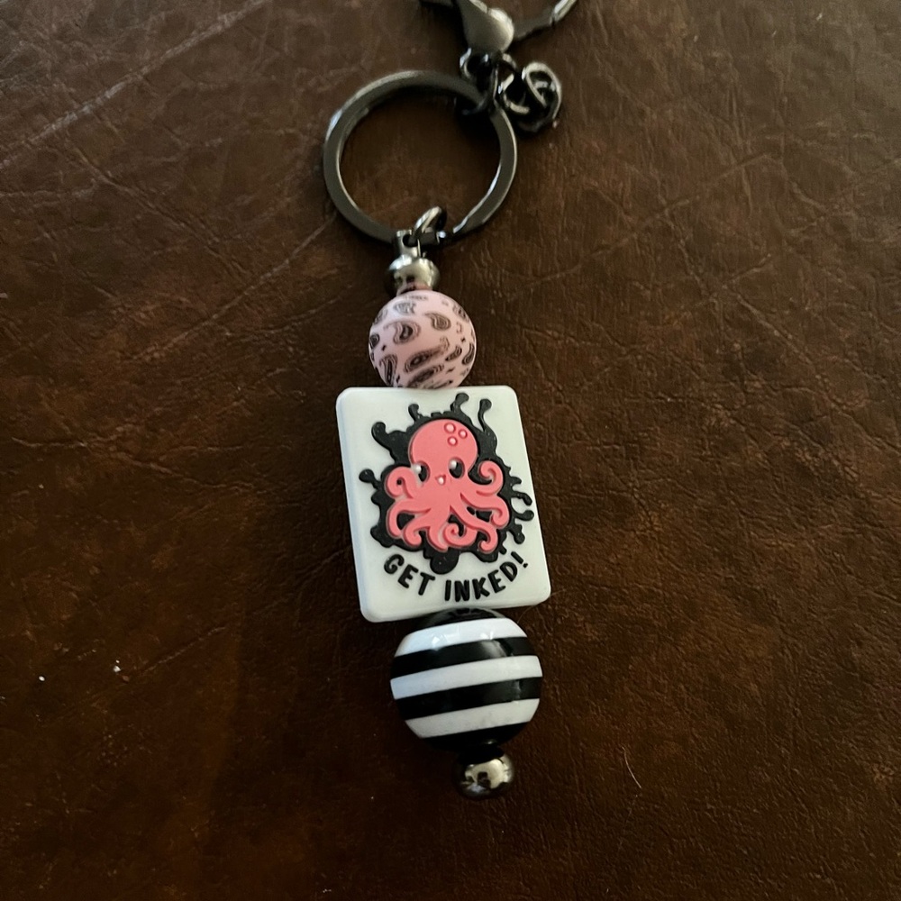 Octopus Keychain with Beaded Accents